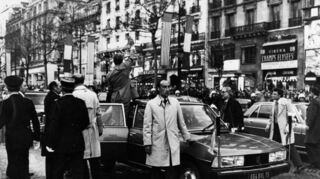 <p>Peugeot 604 mit Valery Giscard d\'Estaing und Jimmy Carter 1977</p>