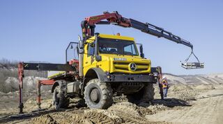 <p>Der Unimog-Geräteträger wird beispielsweise von Firmen eingesetzt</p>