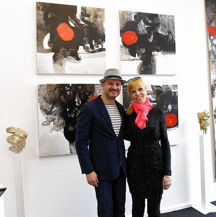 <p>Interkulturelle Kommunikation: Für seine neueste Ausstellung "Paradox" kreierte Bahaiden mit der aus Schottland stammenden Künstlerin Sigrid Shone ein faszinierendes Spiegelbild seiner Kunst.</p>