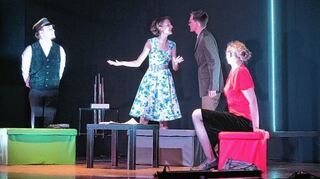 <p>Gemeinsam in der Hölle (v.l.): Michael Eberle, Mareike Pich, Lukas Ahrens und Julia Zimmermann.</p>