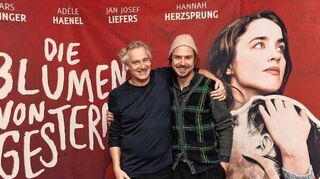 <p>Regisseur Chris Kraus (l.) mit Lars Eidinger im Mannheimer CIneplex.</p>