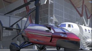 <p>mid Groß-Gerau - Das flugfähige Fahrzeug ist als Tragschrauber konzipiert - mit einem Propeller am Heck. Bis zu 180 km/h sollen in der Luft und 160 km/h an Land möglich sein.</p>