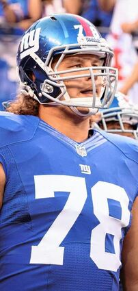 <p>Berufskleidung: So sah Markus Kuhn während seiner aktiven Zeit bei den New York Giants in voller Montur aus. Da brachte er 136 Kilo auf die Waage.</p>