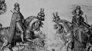 Kurfürst Friedrich V. und seine Gemahlin Elisabeth im Ornat der Königswürde von Böhmen, die so schicksalhaft für sie werden sollte.
