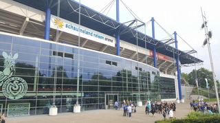 Das Stadion in Duisburg vor dem Spiel.