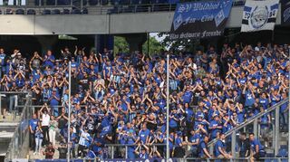 Blick in den Block der SVW-Fans.