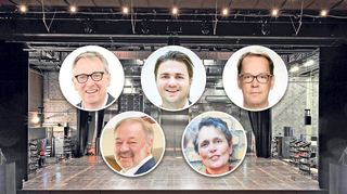 Am Donnerstagabend auf der Bühne (v.l.): Peter Kurz, Andreas Schmucker, Marc Stefan Sickel, Gabriele Oßwald, Albrecht Puhlmann.