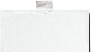 Close-up of blank photo with adhesive tape isolated on white background with clipping path.