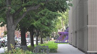 Der Grünstreifen zwischen Kunsthalle und Roonstraße: An der Stelle der Fahrradständer waren einmal Behindertenparkplätze für Besucher geplant.