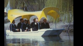 Erinnerungen an einen großen Tag: Zur Eröffnung der Bundesgartenschau 1975 am 18. April fährt Bundespräsident Walter Scheel mit der Gondoletta.