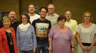 Rahel Mangold (v.l), Karlheinz Steiner, Birgit Sandner-Schmidt, Michael Duckworth, Christian Schultze, Thomas Frank, Gisela Mayer, Werner Barth,Iris Freund.