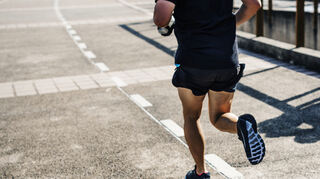 Person jogging at park