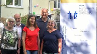 Beim Vereinsjubiläum (v.l.): Landeschefin Inge Bellmann, Bundeschef Karl Gajewski, Ingrid Hollenbach, Eric von Nagel, Heidi Steinert (Vorstand Ludwigshafen).