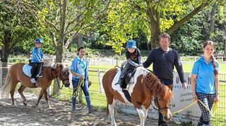 <p>Beim Ponyführen durften die kleinen Besucher des Reitvereins natürlich auch einmal selbst in den Sattel steigen.</p>
