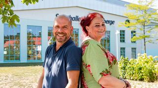 Brandberge in Halle: Jana Günther und Dirk Lübke bei ihrem Treffen im August 2019 auf dem modernisierten Trainingsgelände.