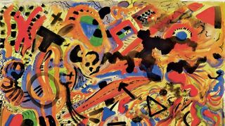 Derzeit auch in Frankfurter Ausstellung zu sehen: A.R. Pencks (1939 - 2017) „Aquarell auf rauem Velinpapier“.