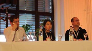 Die dreiköpfige Jury stellte nach der Präsentation jeweils vier Minuten lang Fragen an die Gründer.