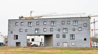 Symbolträchtige Architektur: Das neue Torhaus des Wespinstifts auf Franklin.