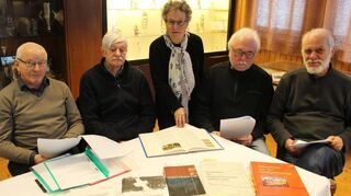 Engagement für das Bewahren der Geschichte (v. l.): Willi Pint, Peter Koppenhöfer, Traudl Gersbach, Wolfgang Vogler, Wilhelm Stamm.