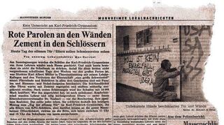 Wände beschmiert, Schlösser zementiert: So berichtete der „MM“ 1970 über den Zwischenfall am KFG.