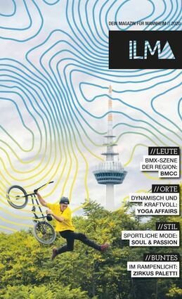 Das Cover der ILMA-Ausgabe zeigt einen Fahrer von BMM im Flug.