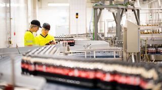 Die Produktionslinie für Coca-Cola in Mannheim.