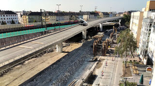 Hochstraße Süd in Ludwigshafen: Der Abriss ist weit fortgeschritten, es steht nur noch die "weiße Hochstraße".
