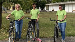 Fuhren beim Stadtradeln die meisten Kilometer für die Eugen-Neter-Schule (v. l.): Silvia Challal (1017), Rita Sinn (1139) und Antje Steinbach (735).