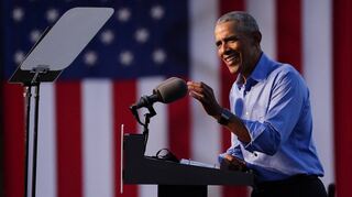 Barack Obama spricht auf einer Wahlkampfveranstaltung in Philadelphia zur Unterstützung für den demokratischen Präsidentschaftskandidaten Joe Biden.