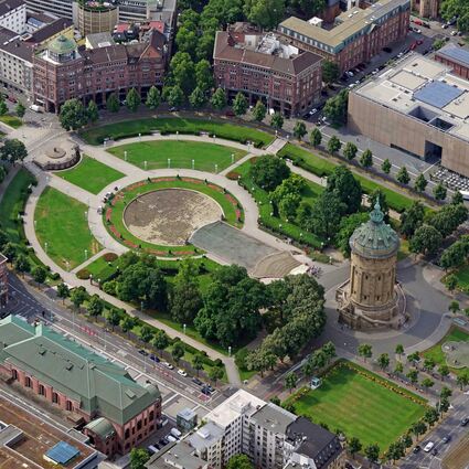 Blick in das Herz der Quadratestadt – die nun Karlsruhe größenmäßig überholt hat.