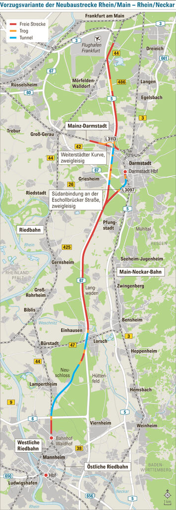 Schnellstrecke Mannheim - Frankfurt: Bahn legt Vorzugsvariante vor