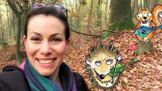 Marie-Luise Dingler und die Protagonisten ihres Kinderbuchs.