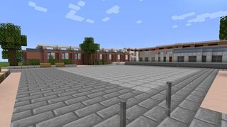 Einer von zehn Orten, die es virtuell mit „Minecraft“ umzugestalten gilt: Der virtuell nachgebaute Karl-Kornmann-Platz vor dem Kulturzentrum „dasHaus“.