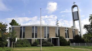 Die katholische Kirche St. Theresia vom Kinde Jesu im Mannheimer Ortsteil Pfingstberg. In diesen Tagen jährt sich die Weihe des international renommierten Bauwerks zum 60. Mal.