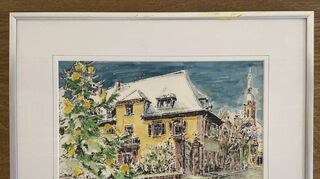 Malerisch: Das Edinger Schlössel, gemalt von Altgemeinderat und Hobbymaler Georg Mildenberger, soll zum Ort von Trauungen werden.