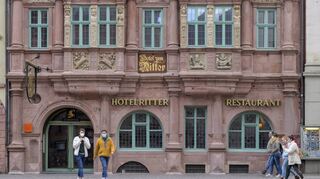 Das Hotel „Zum Ritter“ in der Heidelberger Altstadt ist geschlossen, die bisherigen Pächter sind insolvent.