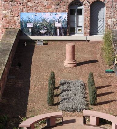 Der römische Garten auf der Dachterrasse des Lobdengau-Museums.