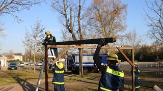 Das Testzentrum wird aufgebaut.
