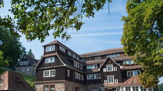 Das älteste Wohnhaus der vormaligen Odenwaldschule in Ober-Hambach, Heppenheim: das Goethe-Haus 2013, zwei Jahre vor der Schließung.