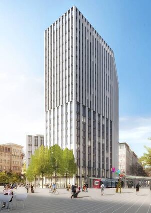 So soll der fertige Hochhaus-Komplex einmal aussehen.