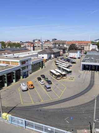 Der RNV-Betriebshof in Bergheim.