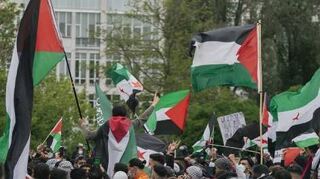 Die Pro-Palästina-Kundgebung am Samstag in Mannheim.