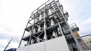 Der Bau der neuen Essity- Zellstofffabrik im Mannheimer Stadtteil Sandhofen geht voran.