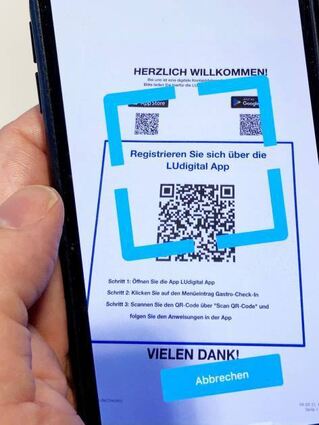 So sieht die Check-In-Funktion der App LUdigital aus.