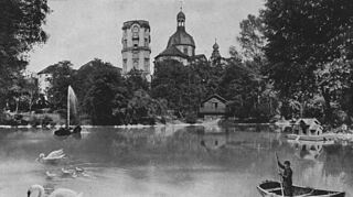 Eine Postkarte von 1914 vom Friedrichspark aus der Sammlung Albrecht.