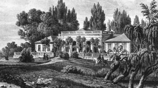 Stich vom Mühlauschlösschen von 1820.