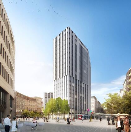 So soll das Metropol – das aus dem 67 Meter hohen Hauptgebäude und einem 29 Meter hohen Nebenbau besteht – einmal aussehen.