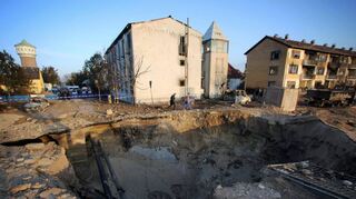 Bei Arbeiten im Oktober 2014 war die Gasleitung geborsten. Die Explosion hinterließ einen gewaltigen Krater, zwei Menschen starben.