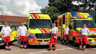 Ab 1. Juli will der Arbeiter-Samariter-Bund einen Rettungswagen in Sandhofen stationieren. Dieses Bild hat er dazu offiziell verbreitet. Derzeit stehen die Fahrzeuge, wenn sie nicht unterwegs sind, in Käfertal.