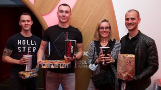 Hatten nach Monaten der Abstinenz wieder richtig Lust auf Kino: Manuel (v.l.), Darko, Paula und Johann aus Schwetzingen.